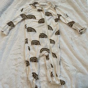 Spearmint Love brown/beige rainbow print onesie 0-3mos